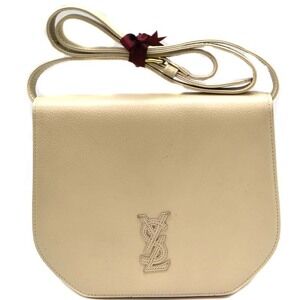 Saint Laurent Yves Shoulder Bag White Leather